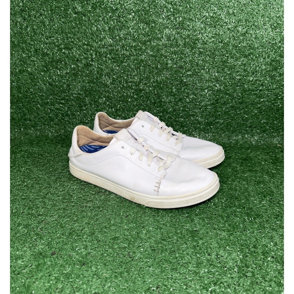 Olukai Pehuea Li 'ILI Women's Size 6.5 Casual White Leather Sneakers Shoes - Picture 2 of 9